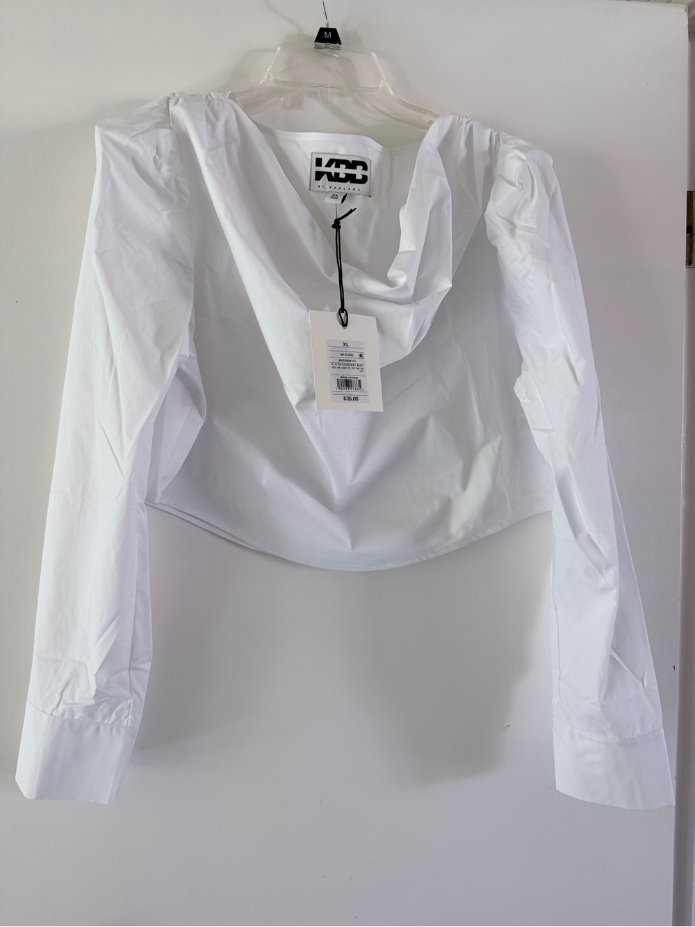 Target White Cropped Cowl Neck Long-Sleeve Top 90’s inspired